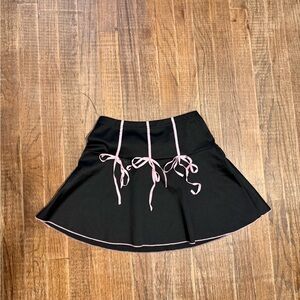 Forever 21 Black Maxi Skirt with Pink Ties